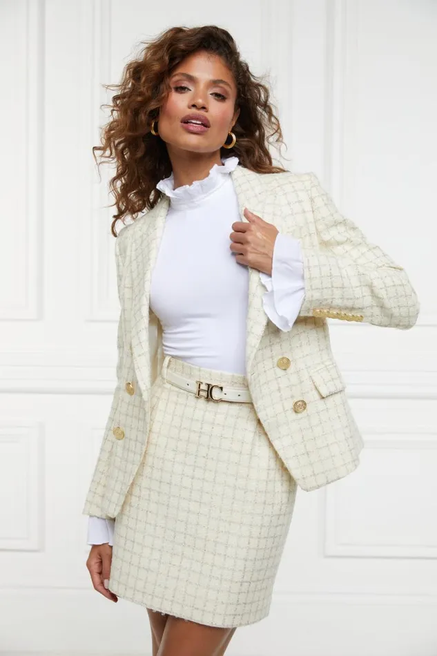 Women In Stock Tailoring Holland Cooper Regency Skirt Ivory Sparkle Tweed Women In Stock Tailoring Holland Cooper Regency Skirt Ivory Sparkle Tweed