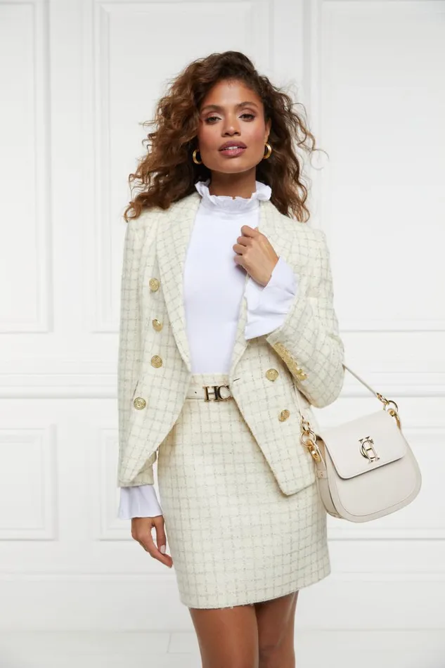 Women In Stock Tailoring Holland Cooper Regency Skirt Ivory Sparkle Tweed Women In Stock Tailoring Holland Cooper Regency Skirt Ivory Sparkle Tweed