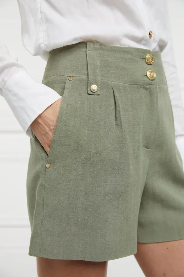 Women In Stock Tailoring Holland Cooper Tailored Short Sage Linen