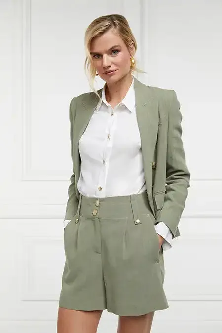 Women In Stock Tailoring Holland Cooper Tailored Short Sage Linen