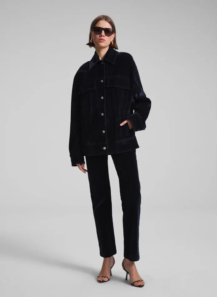 Women Jackets and Coats ALC Dean Velvet Jacket Navy