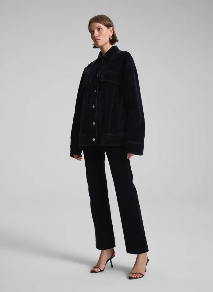Women Jackets and Coats ALC Dean Velvet Jacket Navy