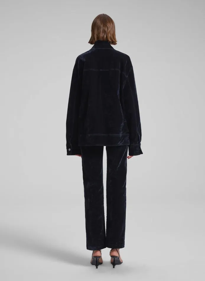 Women Jackets and Coats ALC Dean Velvet Jacket Navy