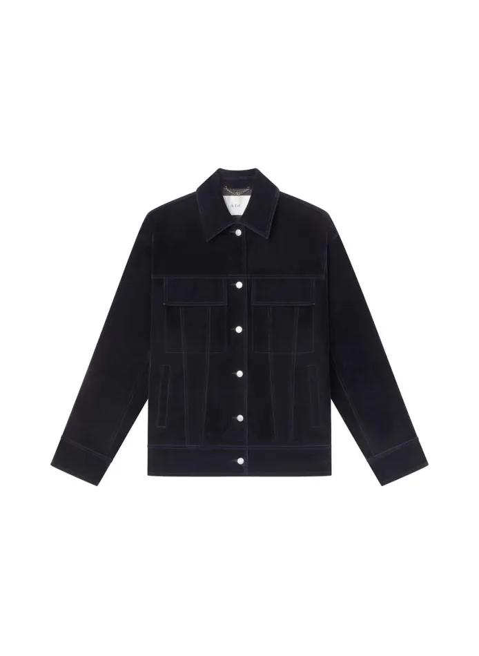 Women Jackets and Coats ALC Dean Velvet Jacket Navy