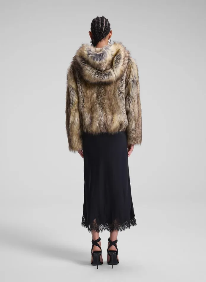 Women Jackets and Coats ALC Lex Faux Fur Jacket Brown Coyote