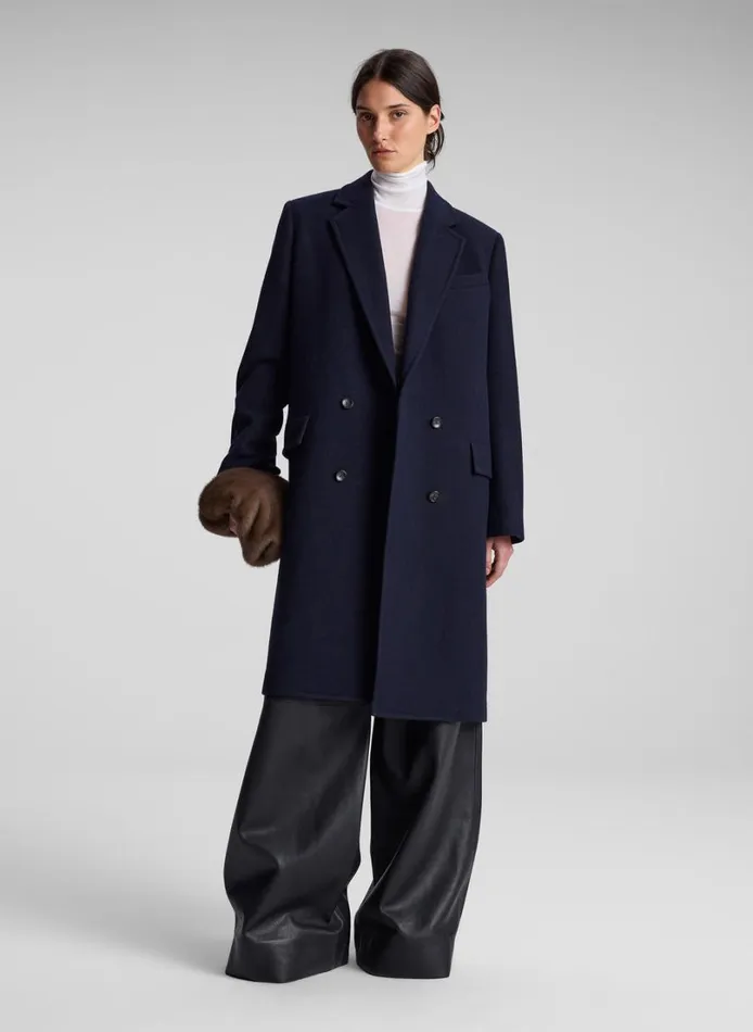Women Jackets and Coats ALC Tanner Oversized Wool Coat Navy