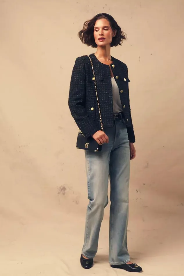 Women Jackets Holland Cooper Chelsea Jacket Black Rainbow Sparkle Tweed Women Jackets Holland Cooper Chelsea Jacket Black Rainbow Sparkle Tweed