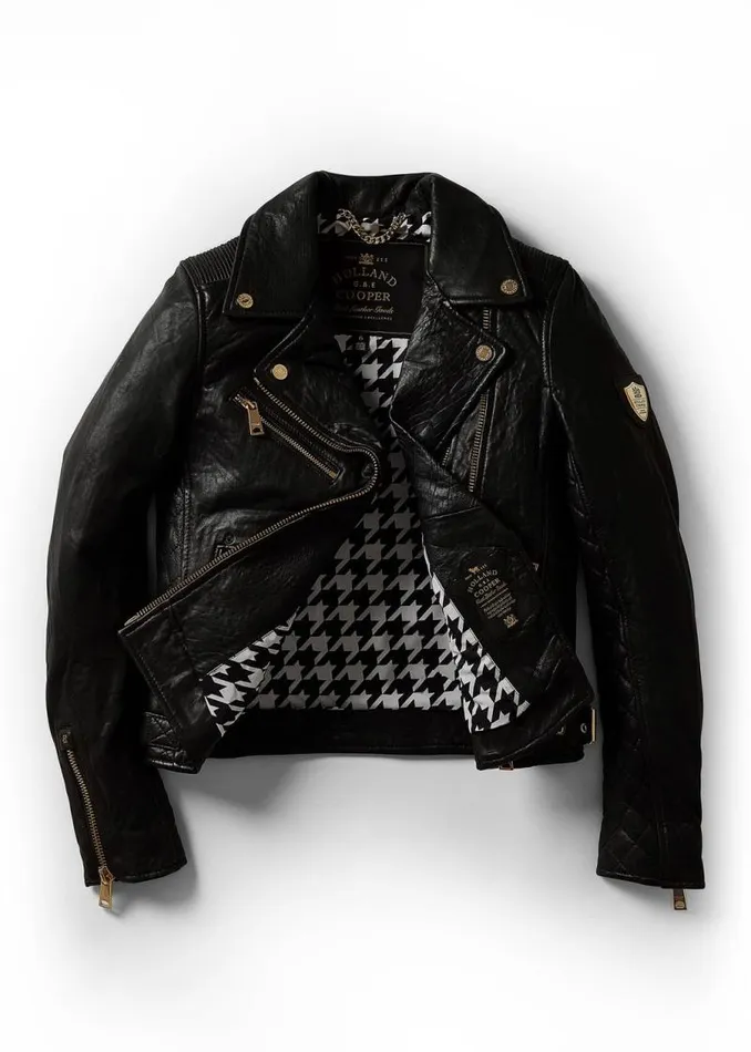 Women Jackets Holland Cooper Leather Biker Jacket Black Women Jackets Holland Cooper Leather Biker Jacket Black