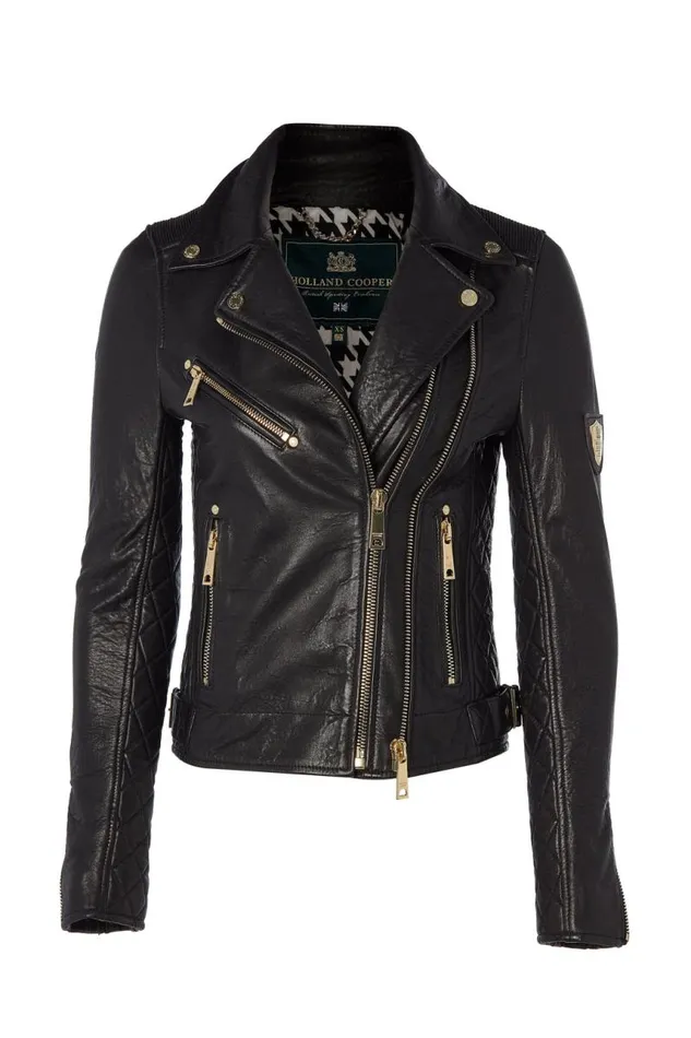 Women Jackets Holland Cooper Leather Biker Jacket Black Women Jackets Holland Cooper Leather Biker Jacket Black