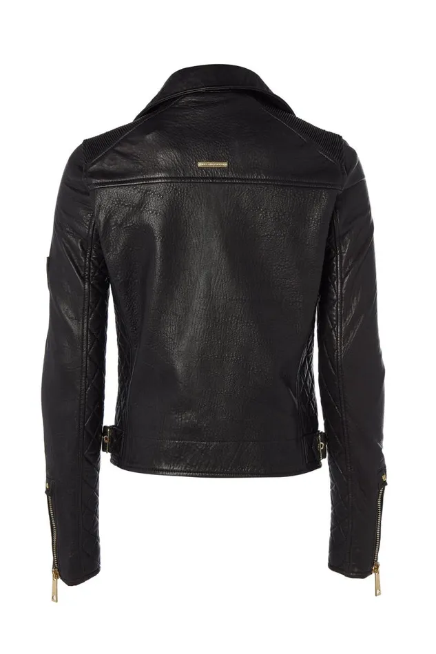 Women Jackets Holland Cooper Leather Biker Jacket Black Women Jackets Holland Cooper Leather Biker Jacket Black