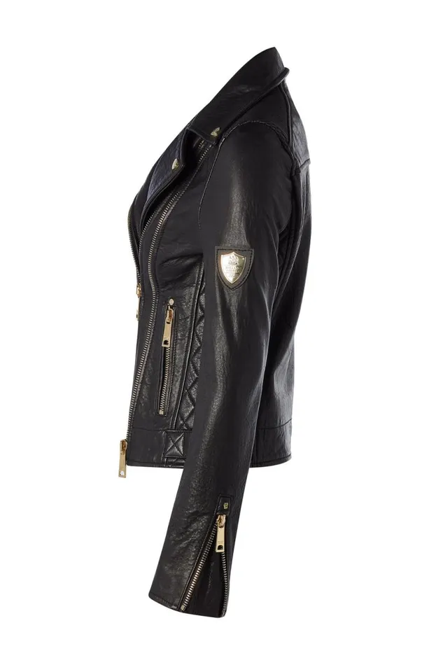 Women Jackets Holland Cooper Leather Biker Jacket Black Women Jackets Holland Cooper Leather Biker Jacket Black