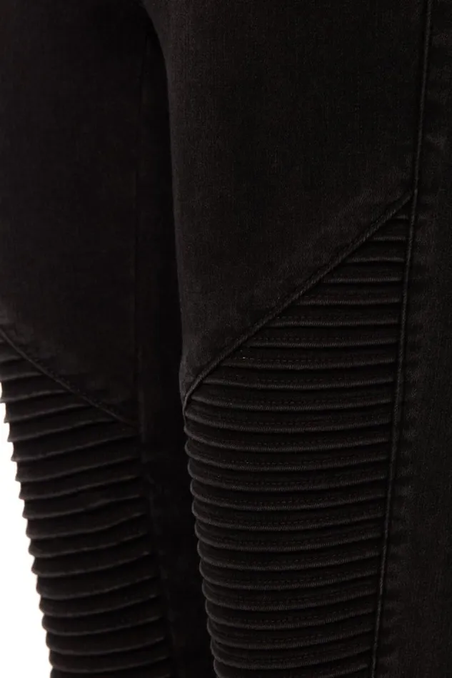 Women Jeans Holland Cooper Biker Jean Washed Black