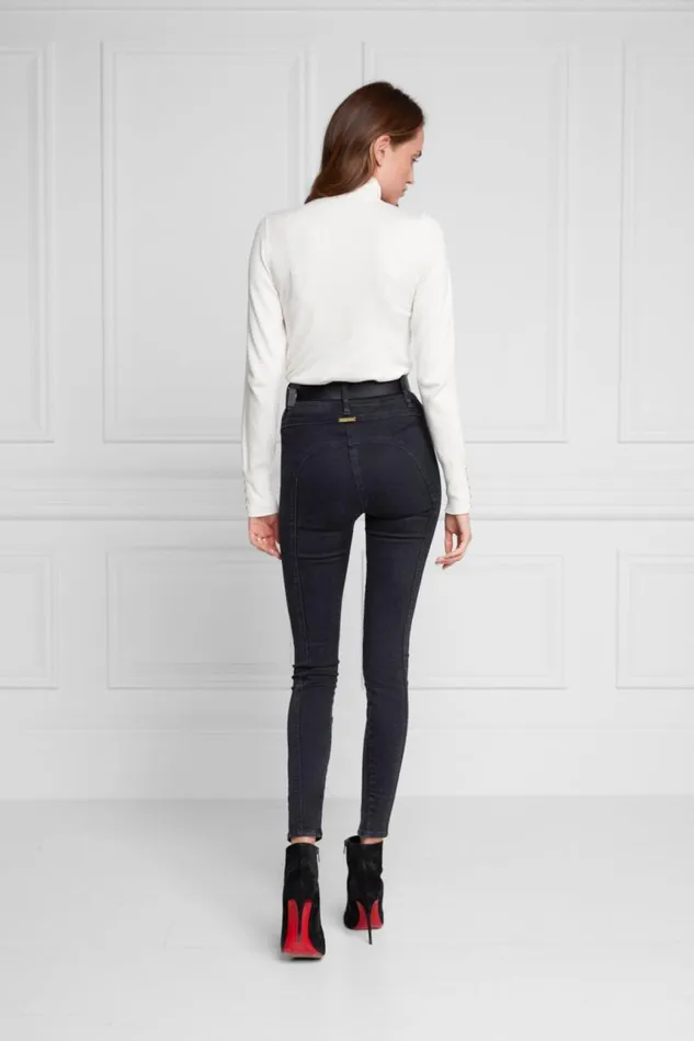 Women Jeans Holland Cooper Biker Jean Washed Black