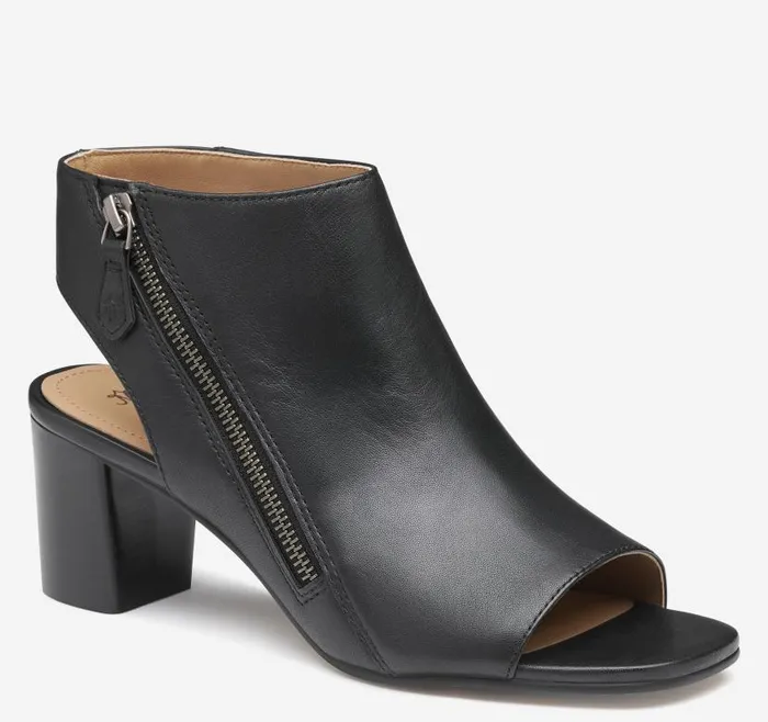Women Johnston and Murphy Boots and Booties Evelyn SideZip Bootie Black Glove Leather Women Johnston and Murphy Boots and Booties Evelyn SideZip Bootie Black Glove Leather