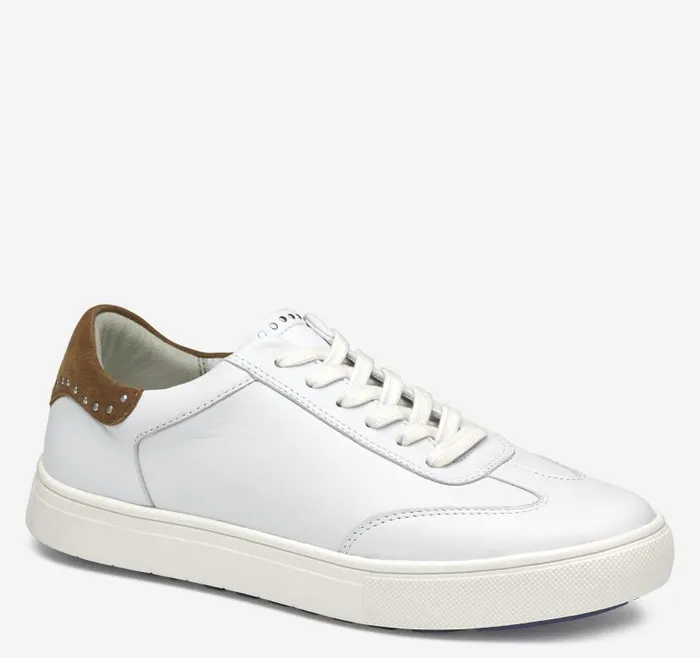 Women Johnston and Murphy Golf Madison Studded Hybrid White Calfskin