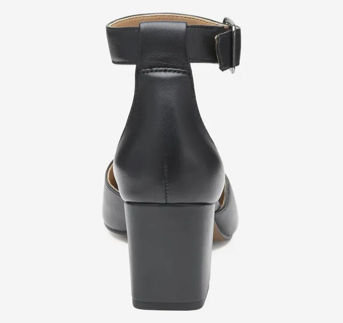 Women Johnston and Murphy Heels and Platform Wedges Vicki Ankle Strap Black Glove Leather Women Johnston and Murphy Heels and Platform Wedges Vicki Ankle Strap Black Glove Leather