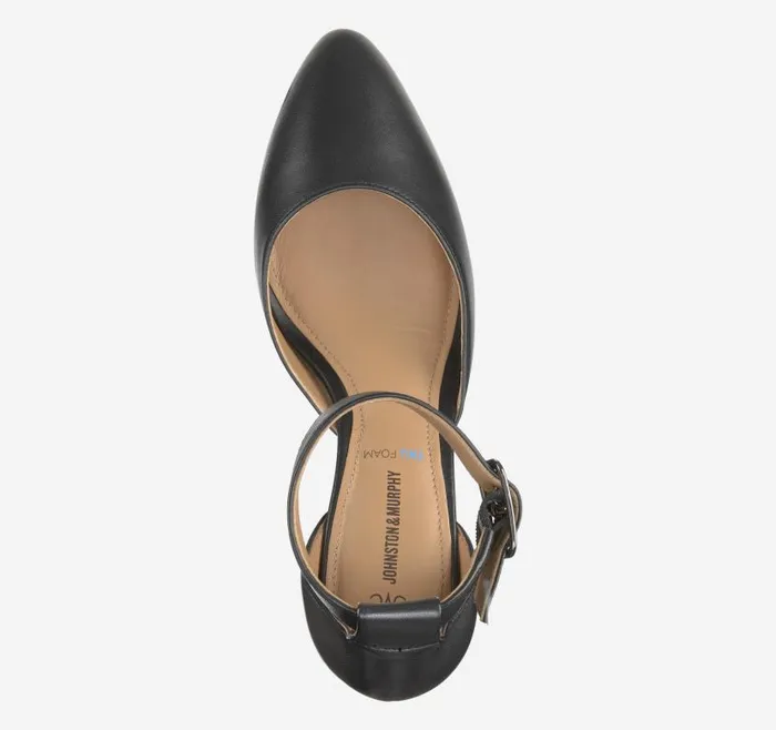 Women Johnston and Murphy Heels and Platform Wedges Vicki Ankle Strap Black Glove Leather Women Johnston and Murphy Heels and Platform Wedges Vicki Ankle Strap Black Glove Leather