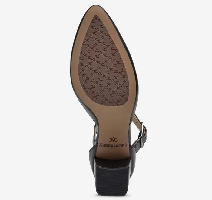 Women Johnston and Murphy Heels and Platform Wedges Vicki Ankle Strap Black Glove Leather Women Johnston and Murphy Heels and Platform Wedges Vicki Ankle Strap Black Glove Leather