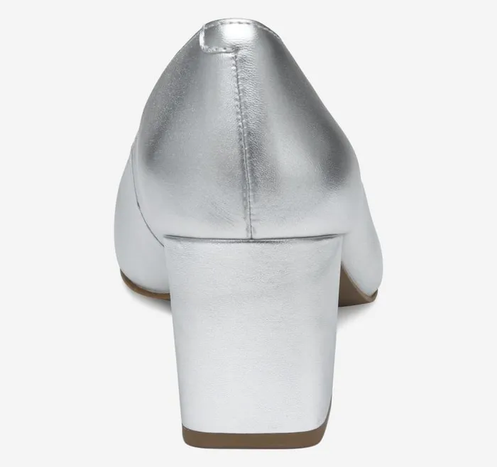 Women Johnston and Murphy Heels and Platform Wedges Vicki Pump Silver Metallic Sheepskin Women Johnston and Murphy Heels and Platform Wedges Vicki Pump Silver Metallic Sheepskin