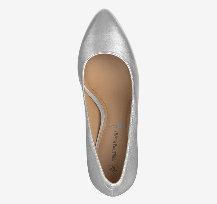 Women Johnston and Murphy Heels and Platform Wedges Vicki Pump Silver Metallic Sheepskin Women Johnston and Murphy Heels and Platform Wedges Vicki Pump Silver Metallic Sheepskin