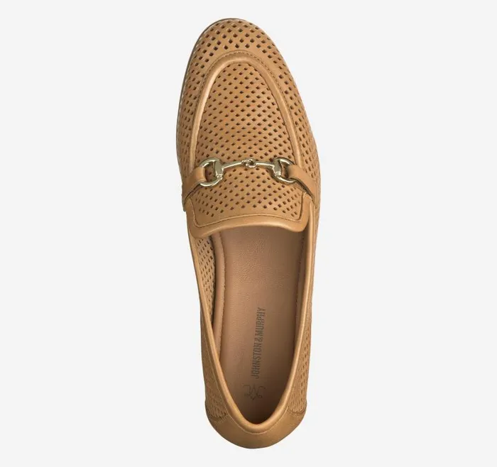 Women Johnston and Murphy Mules and Loafers Ali Perfed Bit Loafer Tan Glove Leather Women Johnston and Murphy Mules and Loafers Ali Perfed Bit Loafer Tan Glove Leather