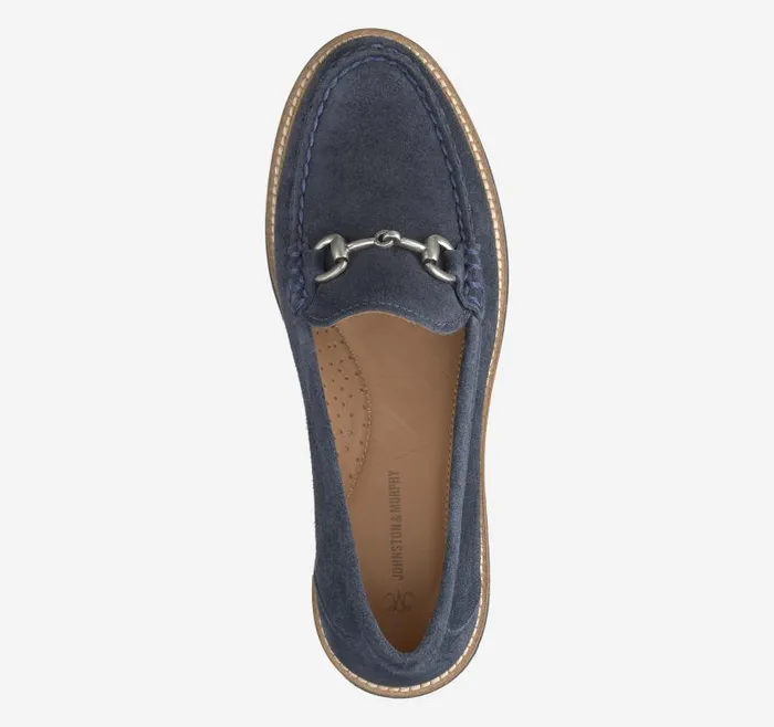 Women Johnston and Murphy Mules and Loafers Emmalynn Bit Loafer Navy Suede Women Johnston and Murphy Mules and Loafers Emmalynn Bit Loafer Navy Suede