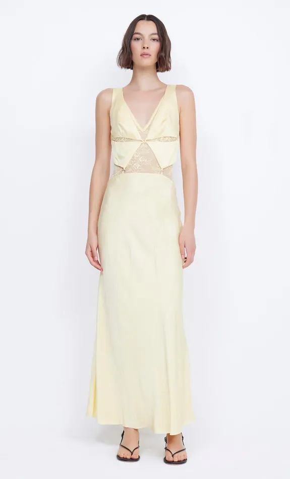 Women JULIETTE V NECK MAXI DRESS 8211 BUTTER YELLOW Bec Bridge Prom Dresses