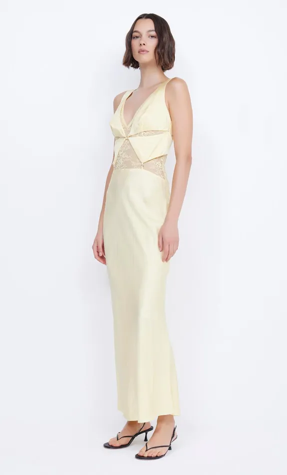 Women JULIETTE V NECK MAXI DRESS 8211 BUTTER YELLOW Bec Bridge Prom Dresses
