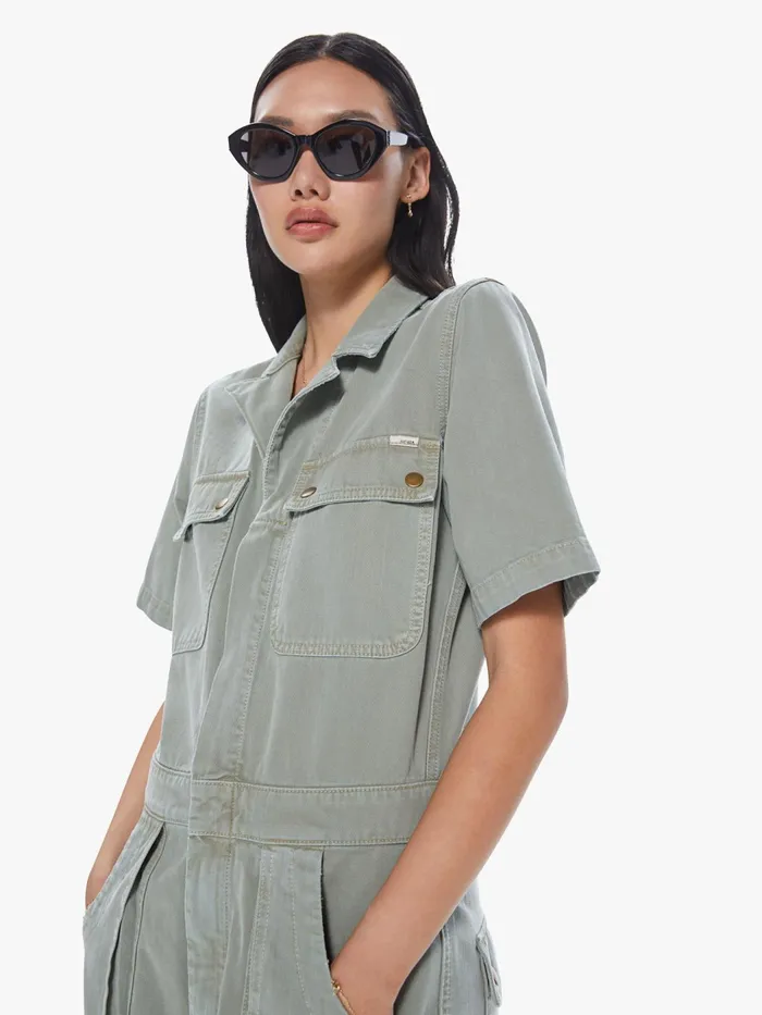 Women Jumpsuits Mother Denim The SS Curbside Utility Romper Dark Green