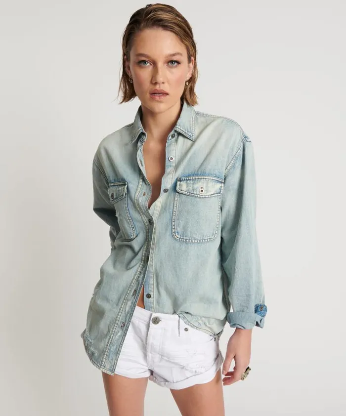Women KANSAS EVERYDAY DENIM SHIRT One Teaspoon Denim Shirts