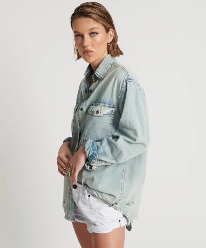Women KANSAS EVERYDAY DENIM SHIRT One Teaspoon Denim Shirts Women KANSAS EVERYDAY DENIM SHIRT One Teaspoon Denim Shirts