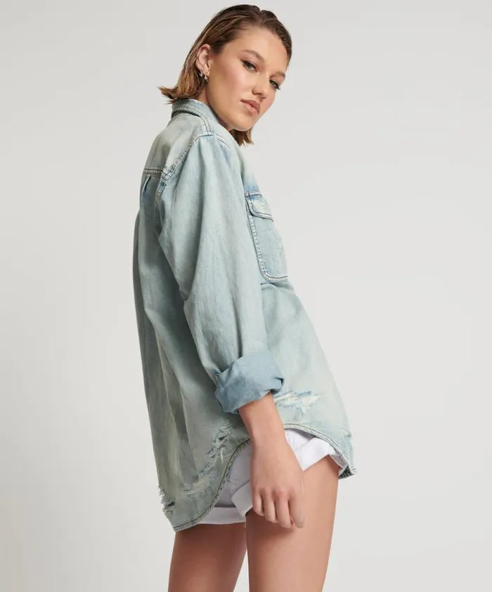 Women KANSAS EVERYDAY DENIM SHIRT One Teaspoon Denim Shirts Women KANSAS EVERYDAY DENIM SHIRT One Teaspoon Denim Shirts