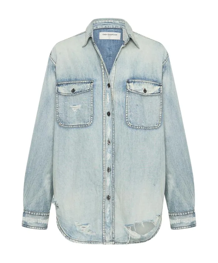 Women KANSAS EVERYDAY DENIM SHIRT One Teaspoon Denim Shirts Women KANSAS EVERYDAY DENIM SHIRT One Teaspoon Denim Shirts