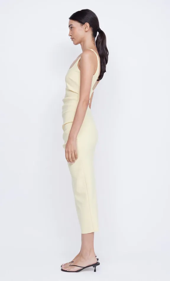 Women KARINA TUCK MIDI DRESS 8211 BUTTER YELLOW Bec Bridge Wedding Guest
