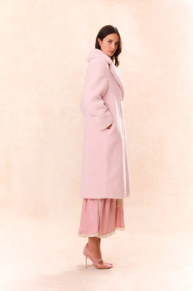 WomenKids LoveShackFancy Jackets and Coats Baileene Faux Shearling Coat Pale Pink