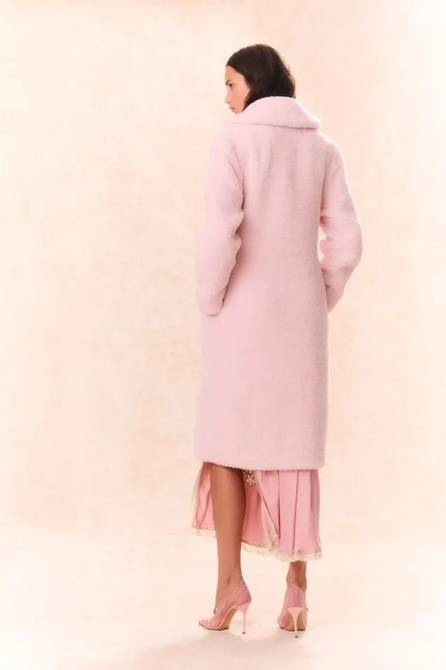 WomenKids LoveShackFancy Jackets and Coats Baileene Faux Shearling Coat Pale Pink
