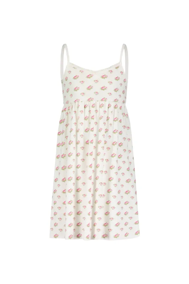 WomenKids LoveShackFancy Sleepwear Polka Dot England Girls Babydoll Gown Cream Vintage Rose Print
