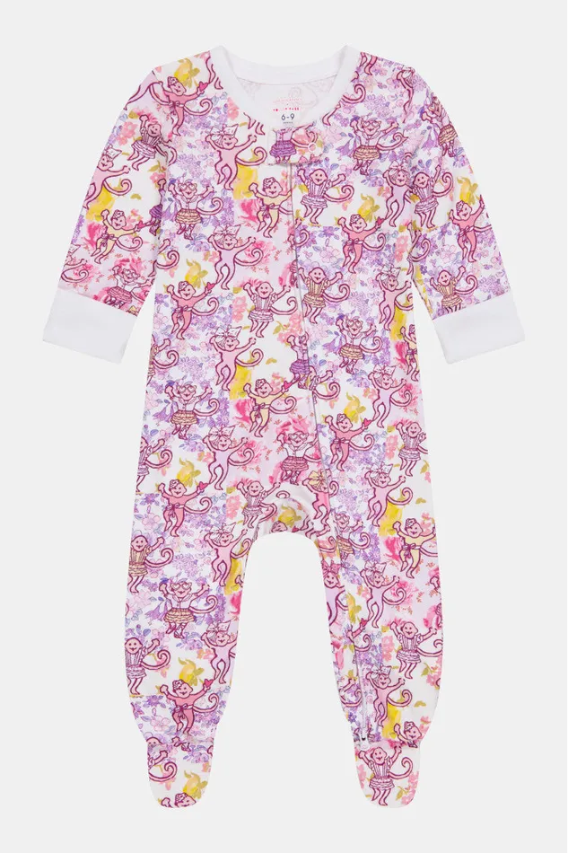 WomenKids LoveShackFancy Sleepwear Roller Rabbit Preppy Patchwork Baby Zipper Footie Lilac Blush