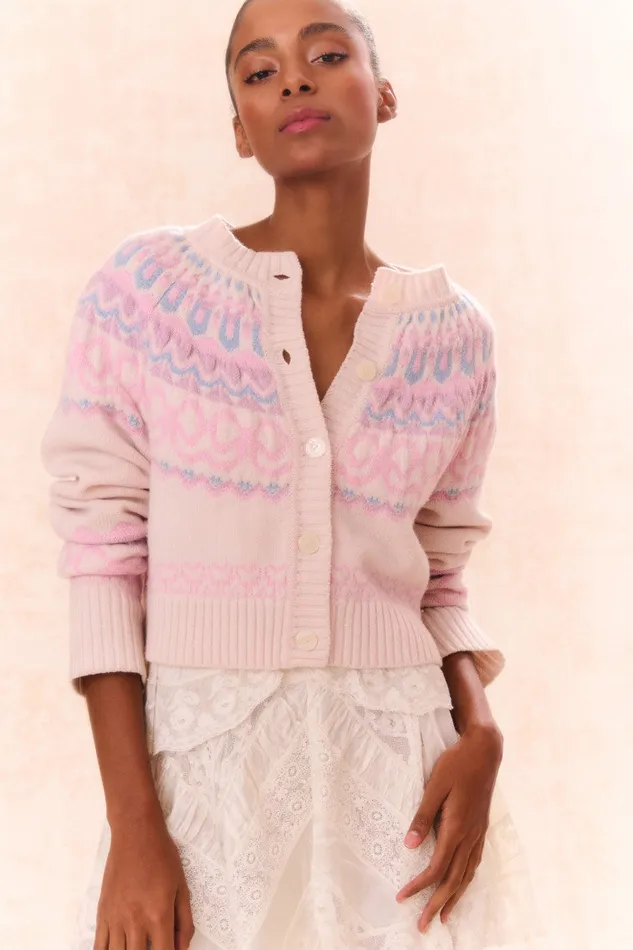 WomenKids LoveShackFancy Sweaters Shantae Wool Knit Cardigan Confetti Cake