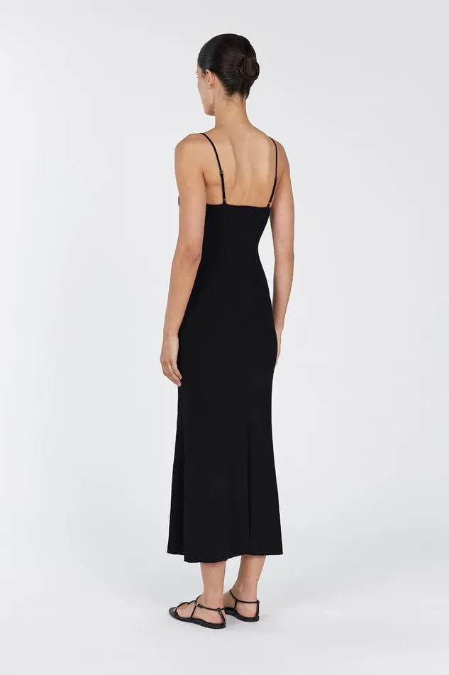 Women Knit Dresses DISSH TORI BLACK KNIT MIDI DRESS