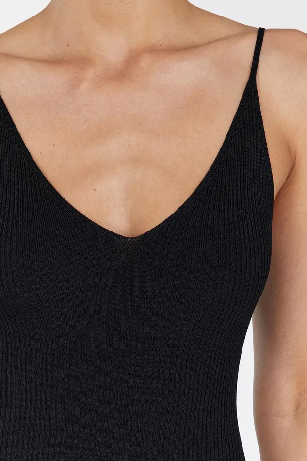 Women Knit Dresses DISSH TORI BLACK KNIT MIDI DRESS
