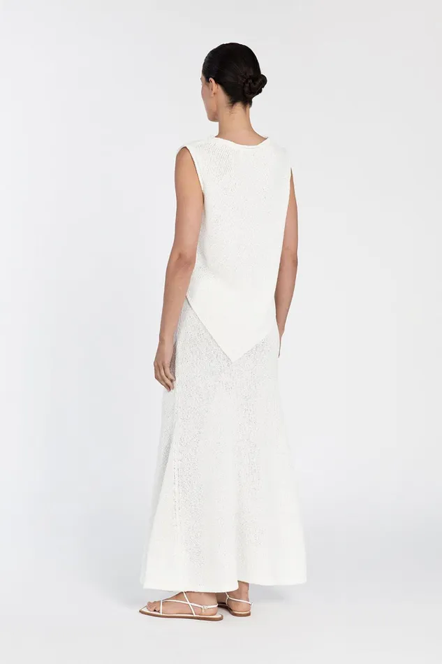 Women Knitted DISSH ALTHEA OFF WHITE ASYM KNIT TOP
