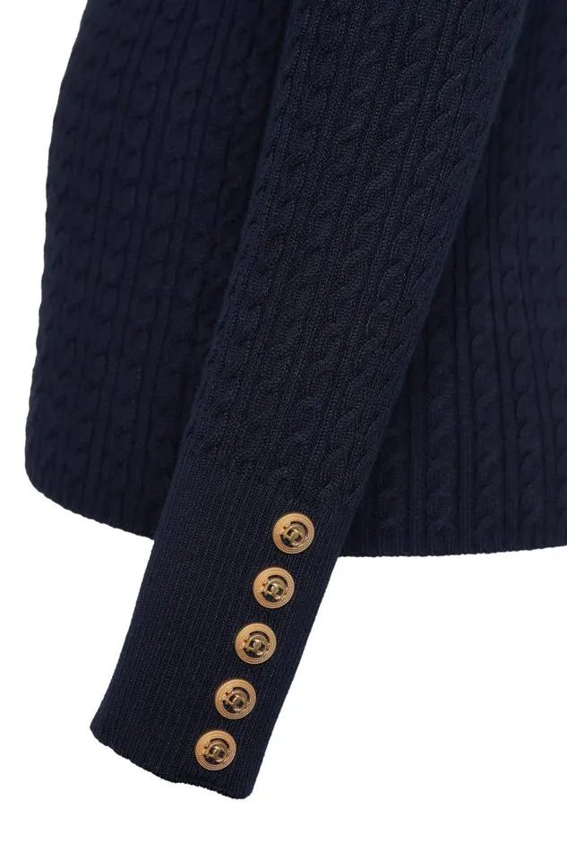 Women Knitwear Holland Cooper Ava Half Zip Knit Ink Navy Women Knitwear Holland Cooper Ava Half Zip Knit Ink Navy