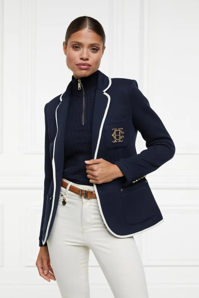 Women Knitwear Holland Cooper Ava Half Zip Knit Ink Navy Women Knitwear Holland Cooper Ava Half Zip Knit Ink Navy