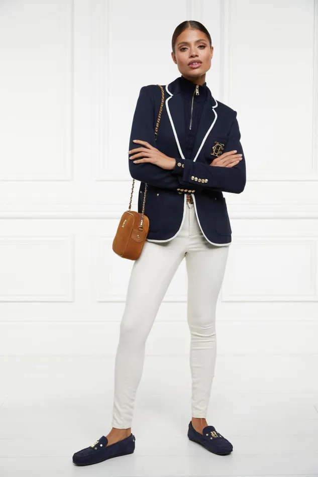 Women Knitwear Holland Cooper Ava Half Zip Knit Ink Navy Women Knitwear Holland Cooper Ava Half Zip Knit Ink Navy
