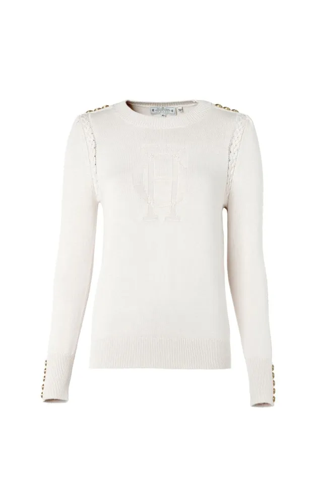 Women Knitwear Holland Cooper Bibury Crew Neck Knit Almond Women Knitwear Holland Cooper Bibury Crew Neck Knit Almond