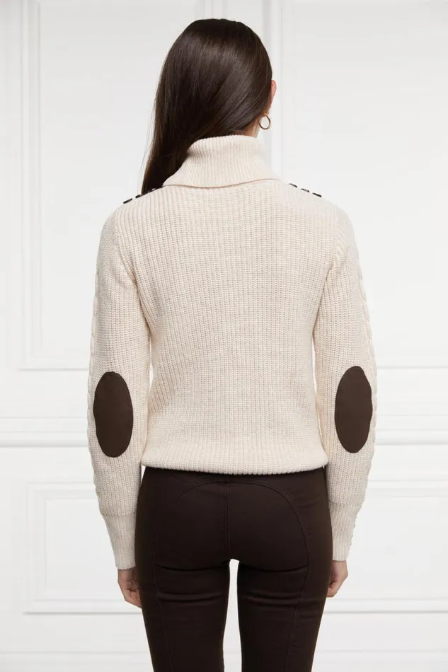Women Knitwear Holland Cooper Country Roll Neck Knit Oatmeal Women Knitwear Holland Cooper Country Roll Neck Knit Oatmeal