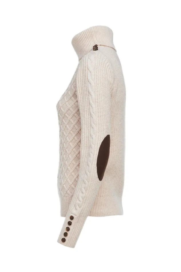 Women Knitwear Holland Cooper Country Roll Neck Knit Oatmeal Women Knitwear Holland Cooper Country Roll Neck Knit Oatmeal