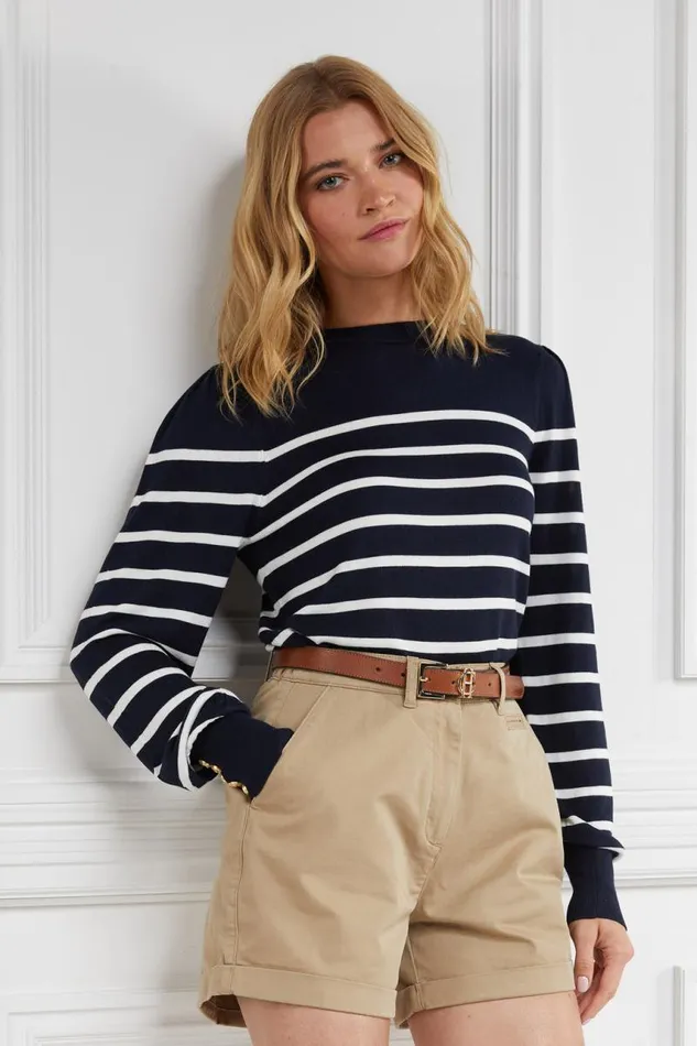Women Knitwear Holland Cooper Kelsie Crew Neck Knit Ink Navy Stripe Women Knitwear Holland Cooper Kelsie Crew Neck Knit Ink Navy Stripe