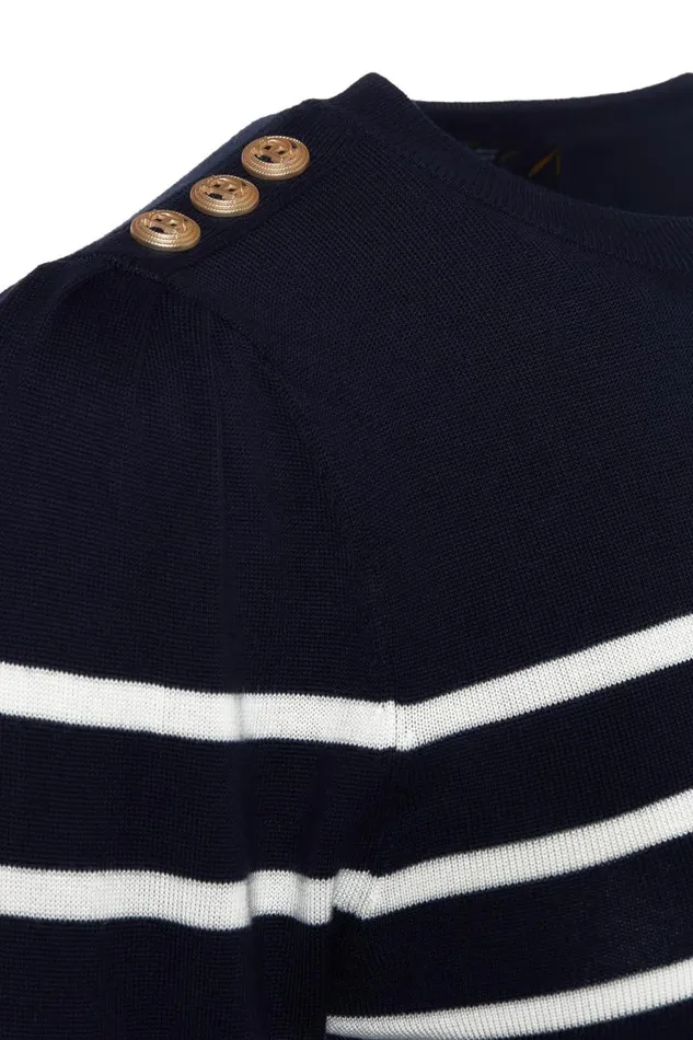 Women Knitwear Holland Cooper Kelsie Crew Neck Knit Ink Navy Stripe Women Knitwear Holland Cooper Kelsie Crew Neck Knit Ink Navy Stripe